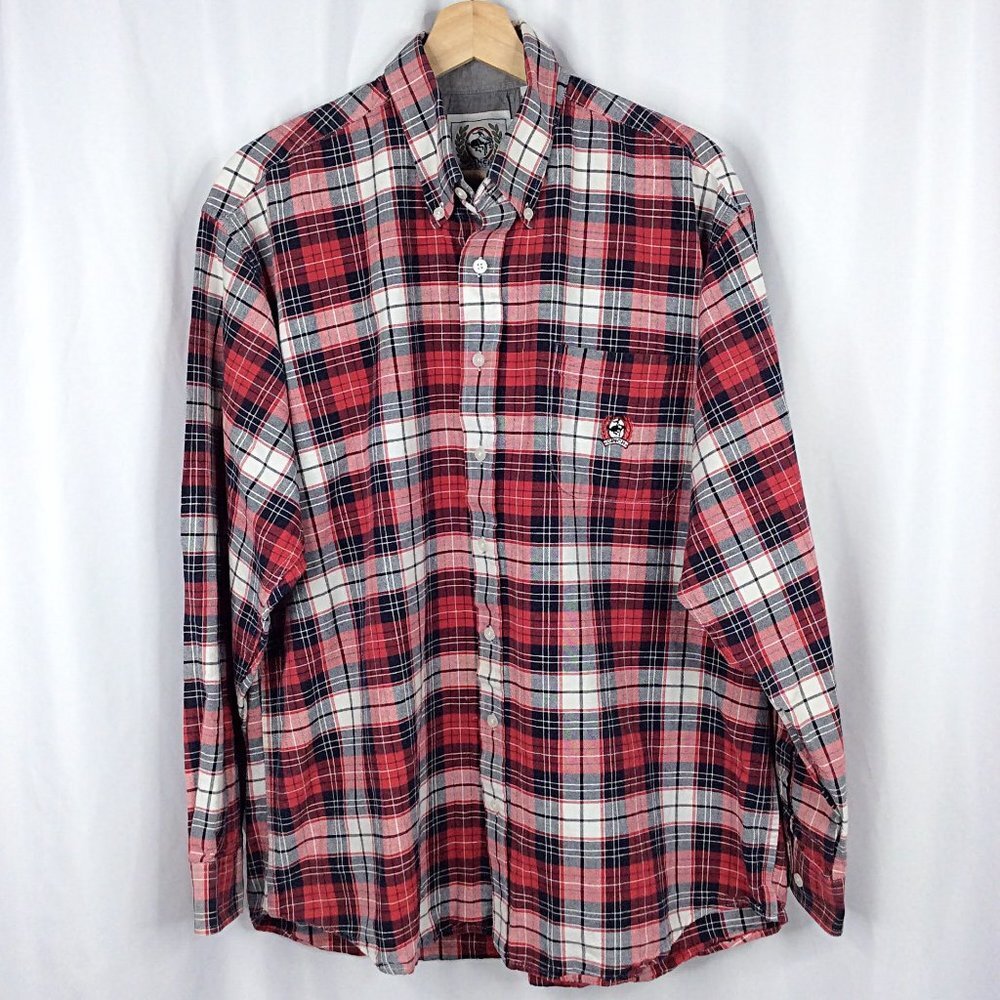 Cinch Men's Plaid Print Long Sleeve Button-Down Western Shirt Red Large